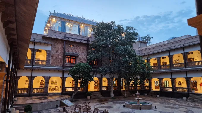 Courtyard at blue hour