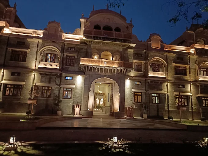 Heritage facade at night