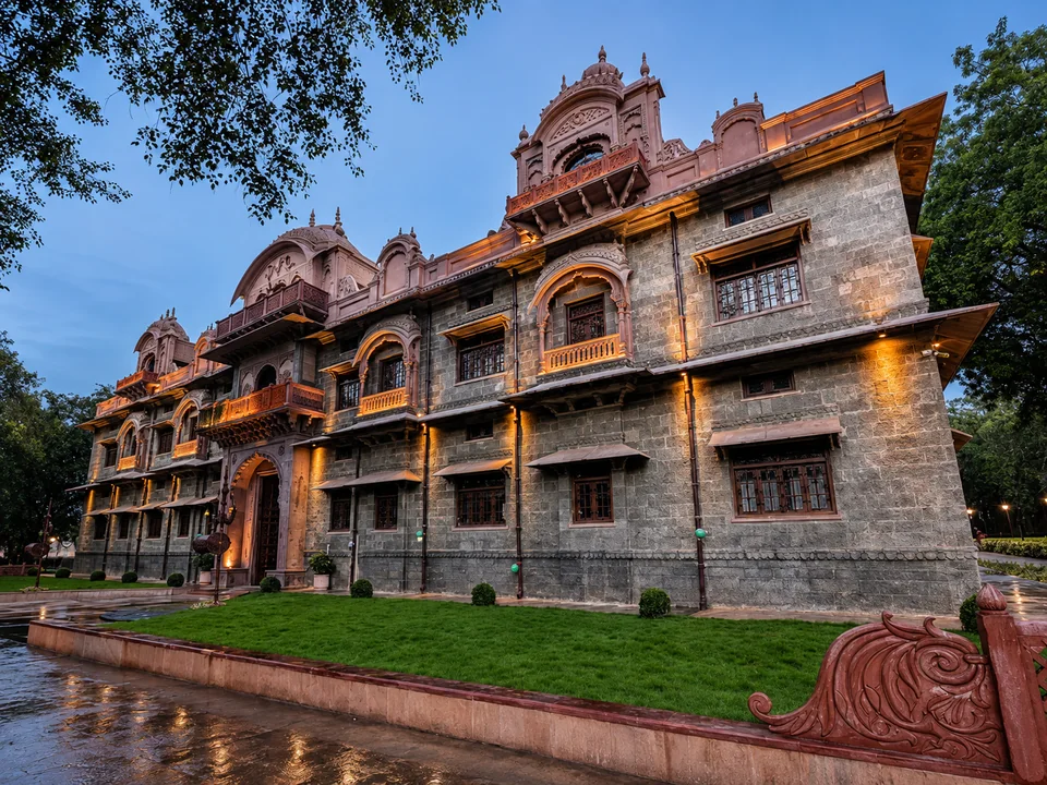 Heritage facade in warm evening light