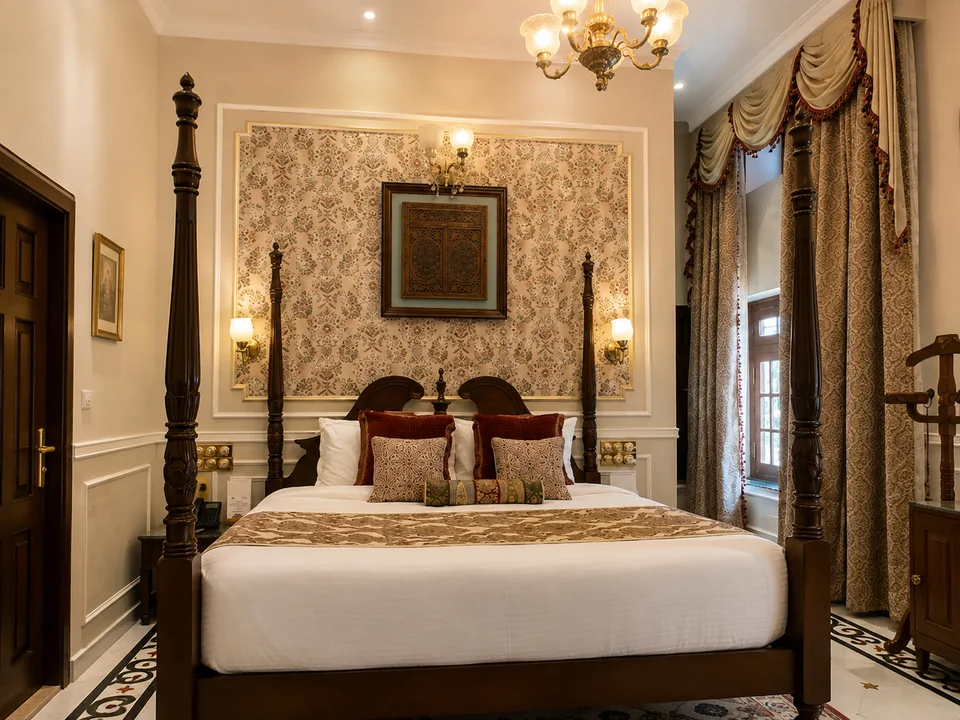 Classic guest room with traditional detailing