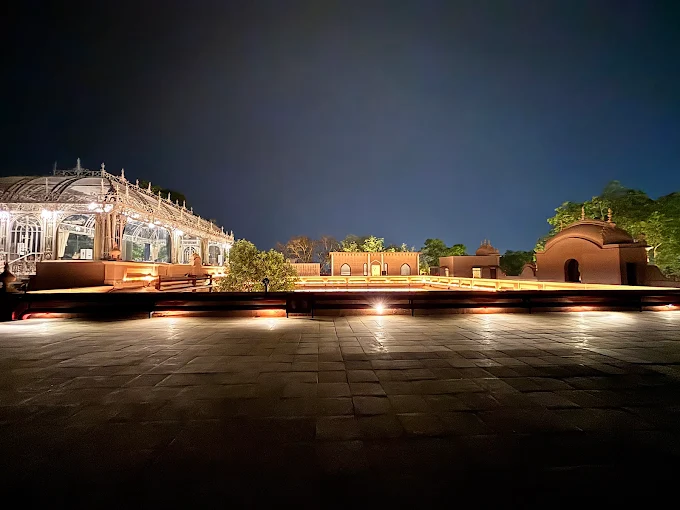 Panoramic night view of the heritage hotel